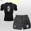 Anime Attack On 2 in 1 Male Quick Dry Sportswear Compression T-Shirt Shorts Men's Running Sports Suit MMA Rashgard Summer Beach 4