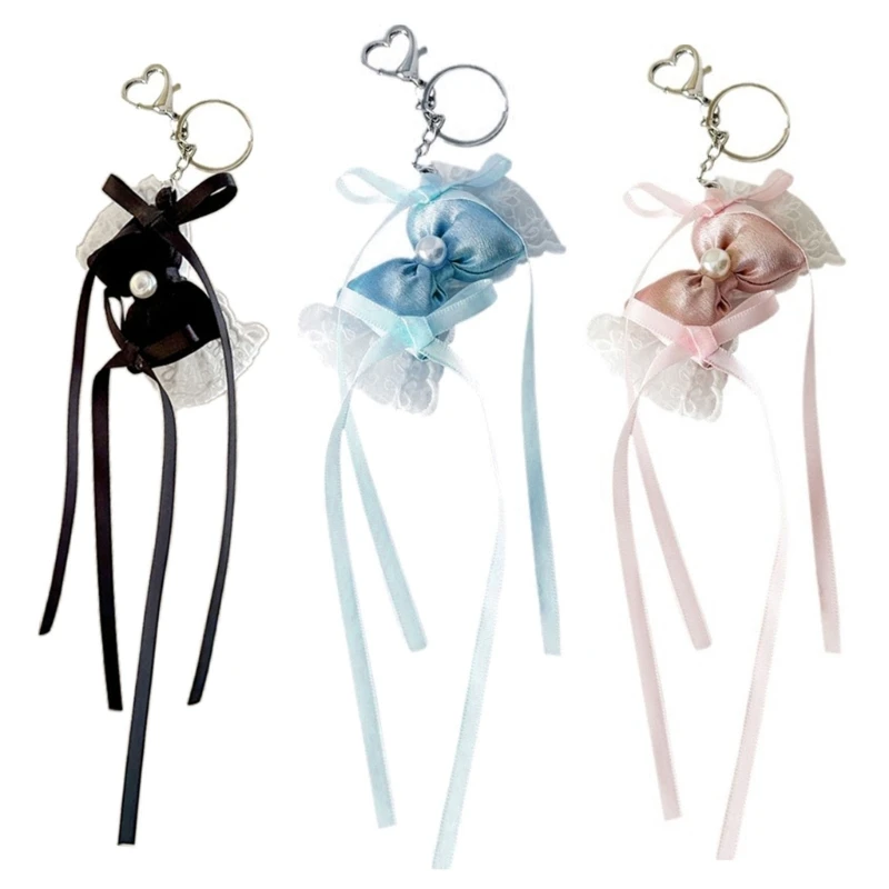 Practical Keyring Accessory Phone Charm Ornament Bag Charm with Delicate Bowknot