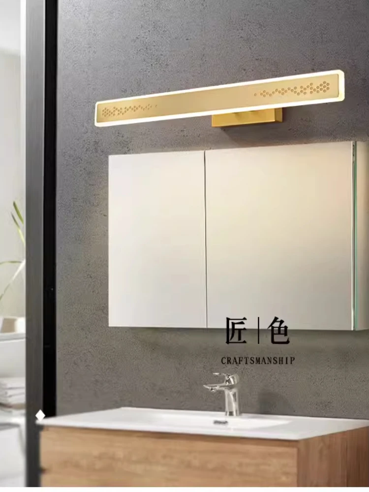 All copper retro American minimalist photo lamp, postmodern designer minimalist bathroom mirror cabinet lamp