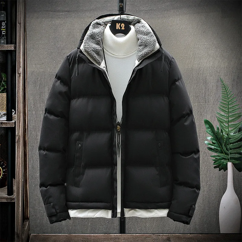 

Men's Trend Loose and Thick Cotton Jacket 2023 Winter Men's Casual Hooded Jacket Men's Mid Length Cotton Jacket Men Clothing