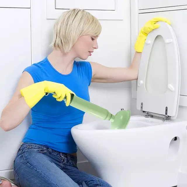 Toilet Plungers for Bathroom High Pressure Bathroom Plunger for Toilets Flexible Sewer Unclogging Tool Air Plunger Drain Clog Re 4