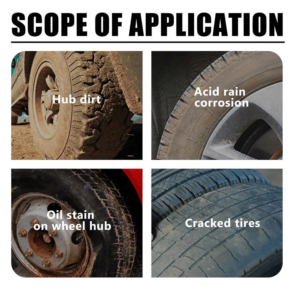 Car Wheel Cleaning Coating Wax Rust Removal Car Detailing Rim Cleaner Renovate Tire Gloss Coating Tire Shine Paste 100g