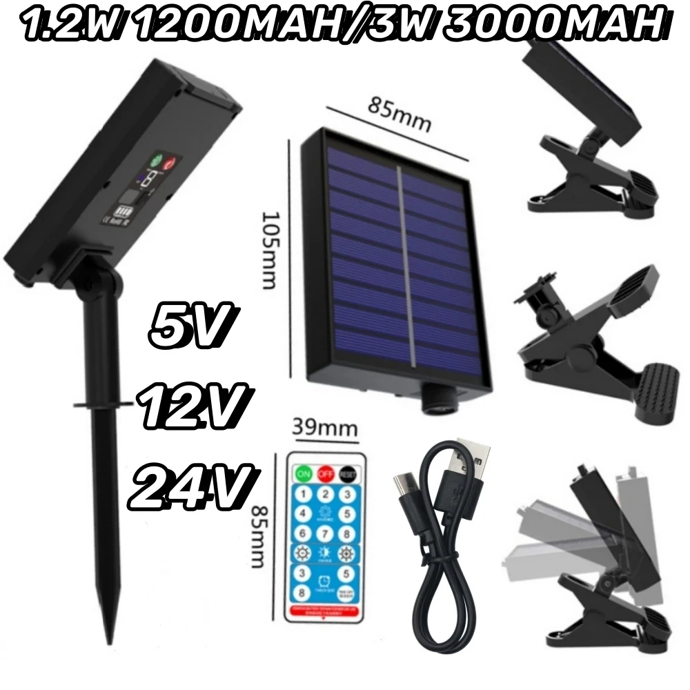 Solar String Light Control Box Kit 1200mAh Lithium Battery Panel For 3.7V 24V LED String Lamp DC Charging With Remote Control