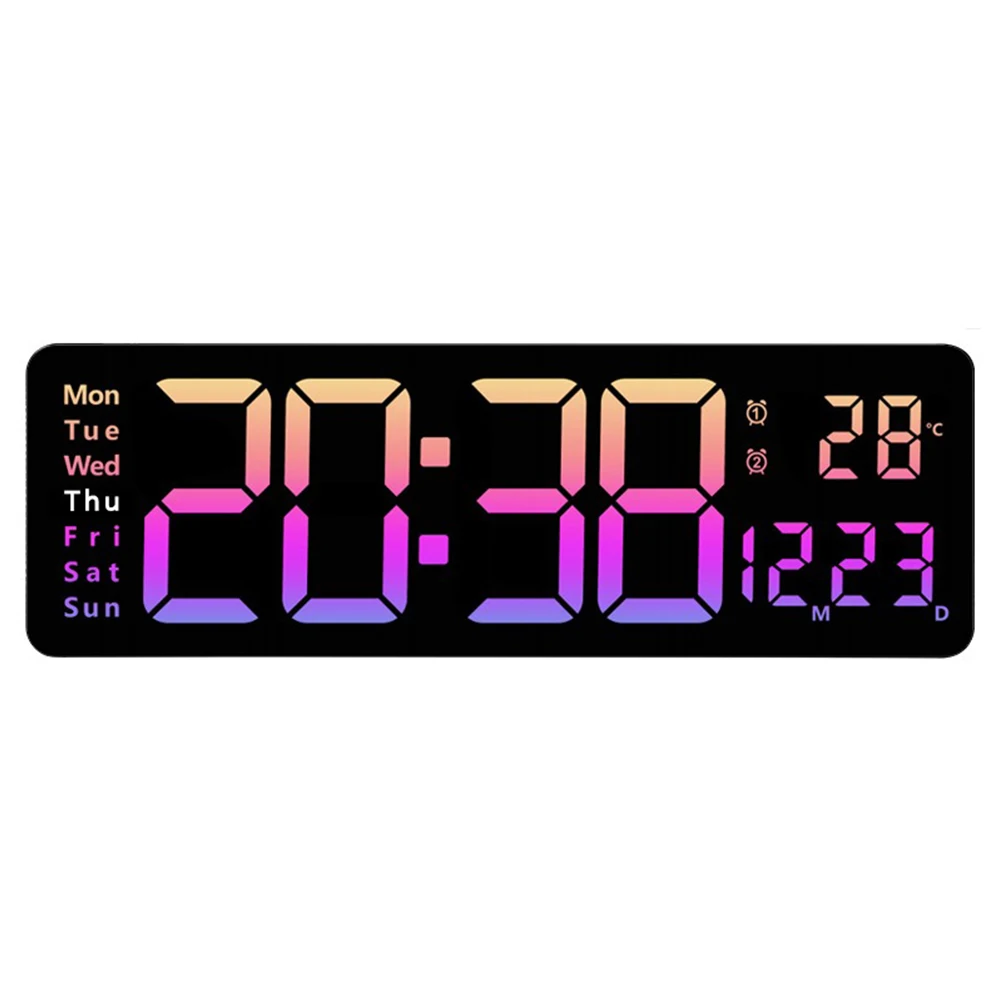 

Functions Digital Wall Clock Purple Remote Control Remote Control Table Clock Timer Wall Mountable Design Purple