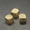 2Pcs Metal Dice Brass Gold Color High Quality 6 Sided Dice Brass dice hand polished Stress RelievingToys For Adult 15mm 3
