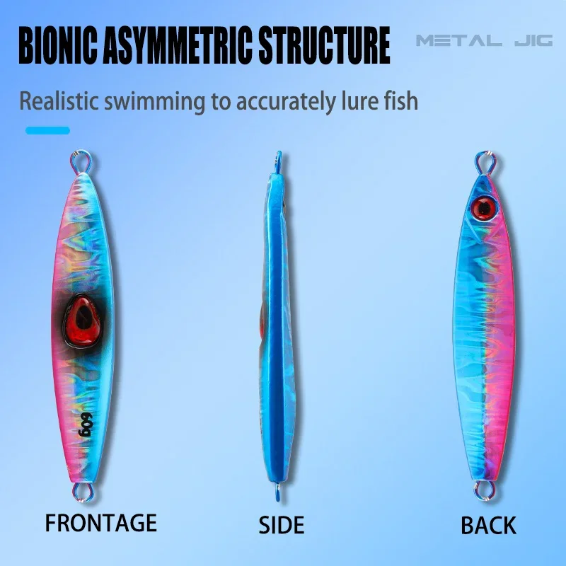 1Pcs Jigging Lures 40g 60g 80g Metal Jig Sinking Pitch Biomimetic Fish Iron Plate Bait Boat Fishing Sea Fishing Mackerel Tuna