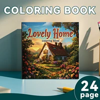 Lovely Home Coloring Book 24 Page Adult Picture Book Gift For Birthday Party Relieve Stress Kill Time Graffiti Painting Drawing 1