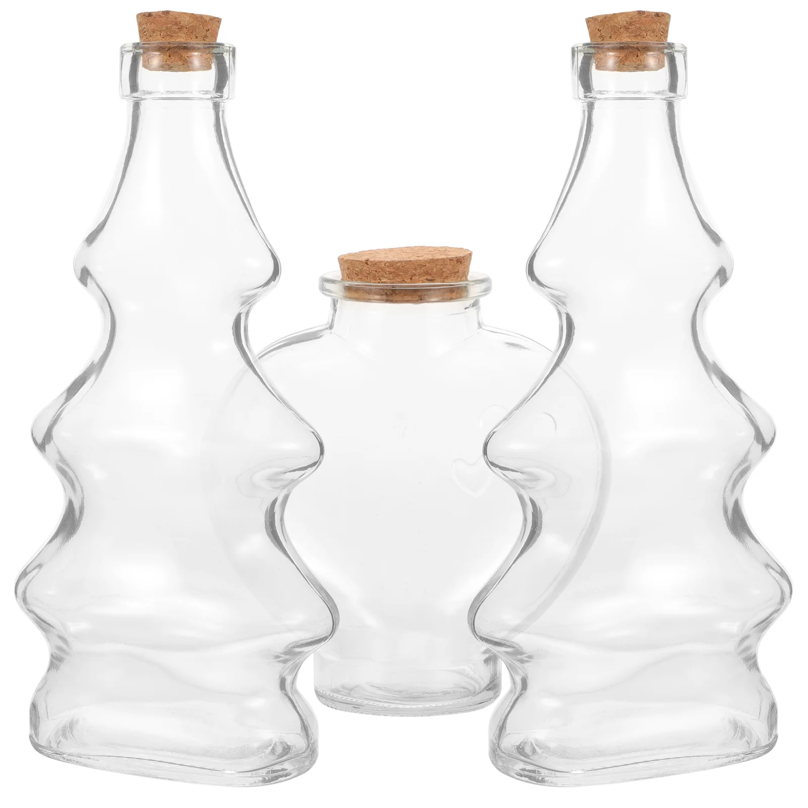 3 Pcs Wedding Sand Ceremony Bottle Set Glass Jars Storage Bottles Transparent Landscape Bottle Wishing Containers Craft Storage