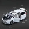 1/24 TOYOTA SIENNA MPV Van Diecast Toy Car Model Miniature Pull Back Sound & Light Doors Openable Collection Gift For Boy Kid 2
