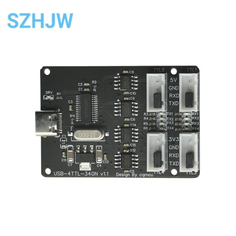 USB To TTL Module CH340 HUB TYPE-C Interface 4-Channel Four Independent TTL