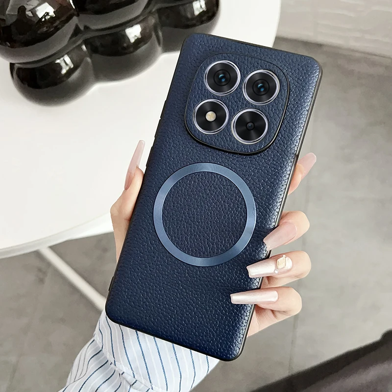 Magnetic PU Leather Lichee Pattern + PC Anti-slip Ultra Thin Phone Case