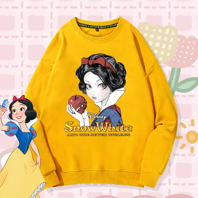 

Disney Snow White crewneck hoodie women trend American oversize loose clothes lazy coat autumn