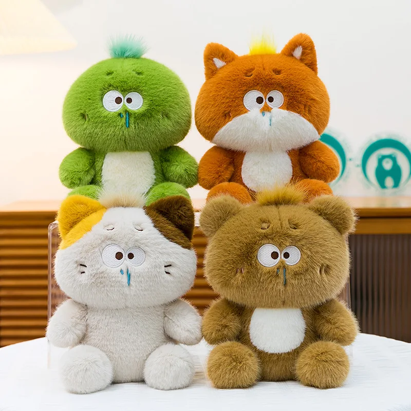 Hot Novelty Fluffy Panda Plush Toy Collection Appease Turtle Plush Doll Soft Cartoon Cat Mimi Plush Doll Kids Birthday Christmas
