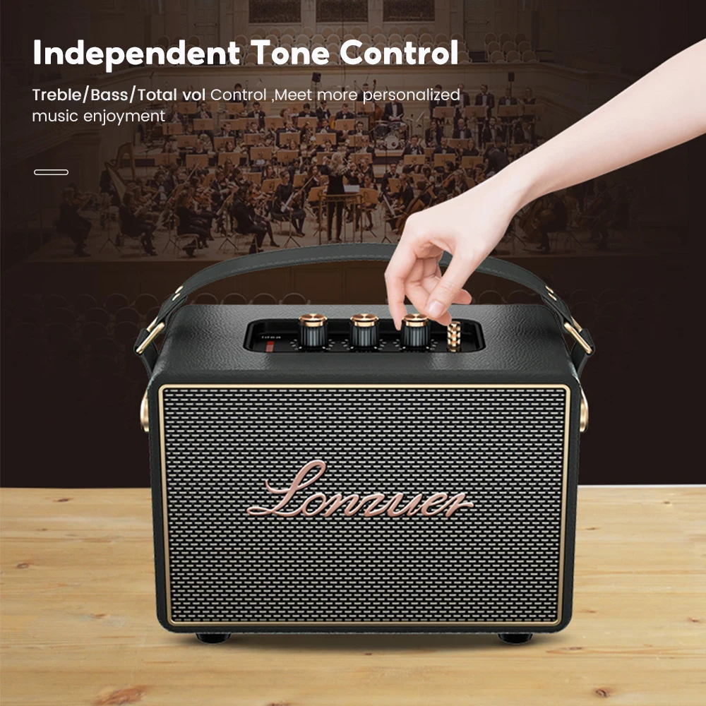 Lonzuer Audio Portable Bluetooth Speaker 2.1 Channel Sound Box 80W Support USB AUX TWS Desktop Bluetooth Speaker For Home Audio 6