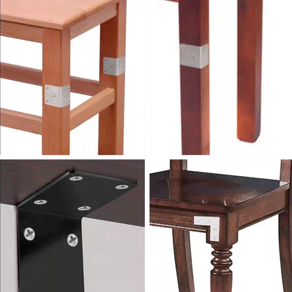 Stainless Steel Angle Bracket 50/10x Stainless Steel Corner Brackets Universal Cabinets Drawers Windows Wood Furniture 90 Degree Right Angle Fixed Bracket
