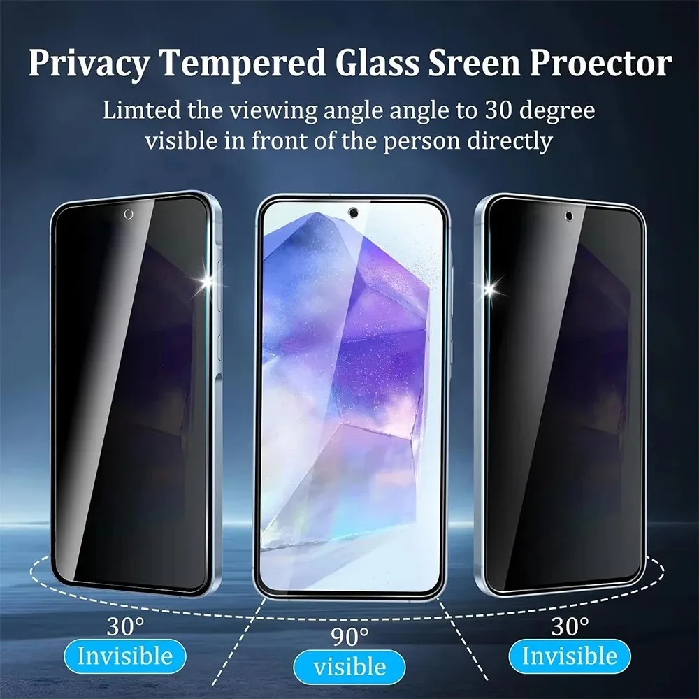 1-4pcs Anti-Spy Protezione Dello Schermo Per Samsung galaxy A56 A36 A26 A16 A06 A35 A25 A15 A05 A54 A34 A24 A14 Privacy Vetro Temperato - immagine 4