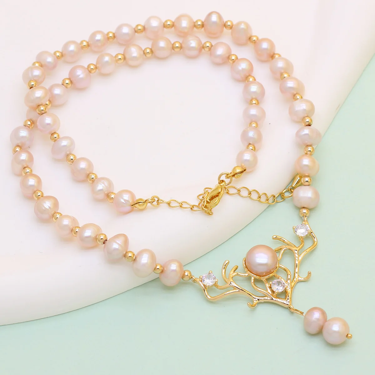 Natural Freshwater Pearl Necklace Round shape Exquisite Accessories Women Personality Necklace Girls Wedding Party Jewelry gift