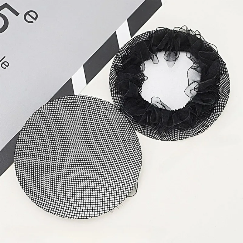 Buntes Haarnetz für Mädchen, verstellbar, elastisch, plissiert, Spitzenarbeit, Ballett, Skaten, Pferdeschwanzhalter, Netzstoff, Tanz-Haarband, Kopfbedeckung, Zubehör – Detail 10
