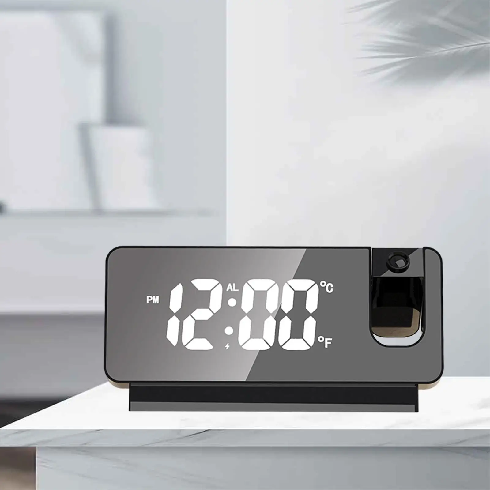 Réveil de Projection avec Radio FM, moniteur de température, facile à  utiliser, grand chiffre clair, plafond de chambre à coucher, nouvelle  collection - AliExpress