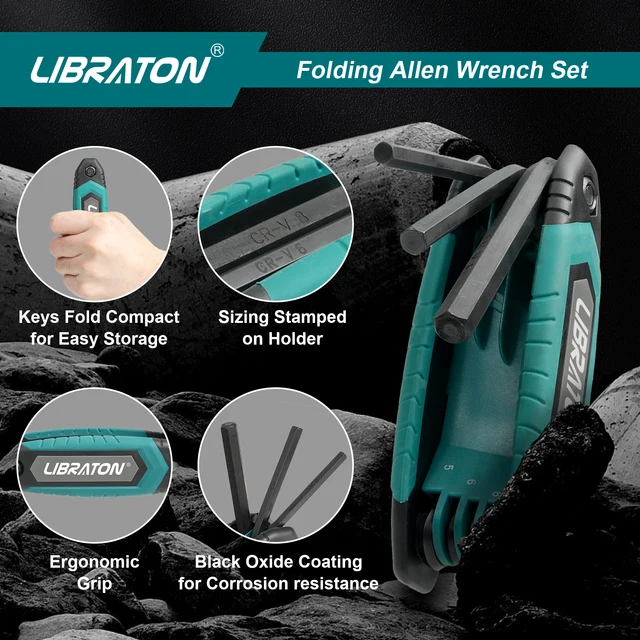 ポータブル折りたたみ式圧力レンチセット,プラスチック,六角形の