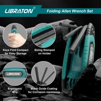LIBRATON Allen Wrench Set Allen Wrench Set Metric/Standard SAE Portable Folding Allen Wrench Set for Hex Head Socket Screws 2