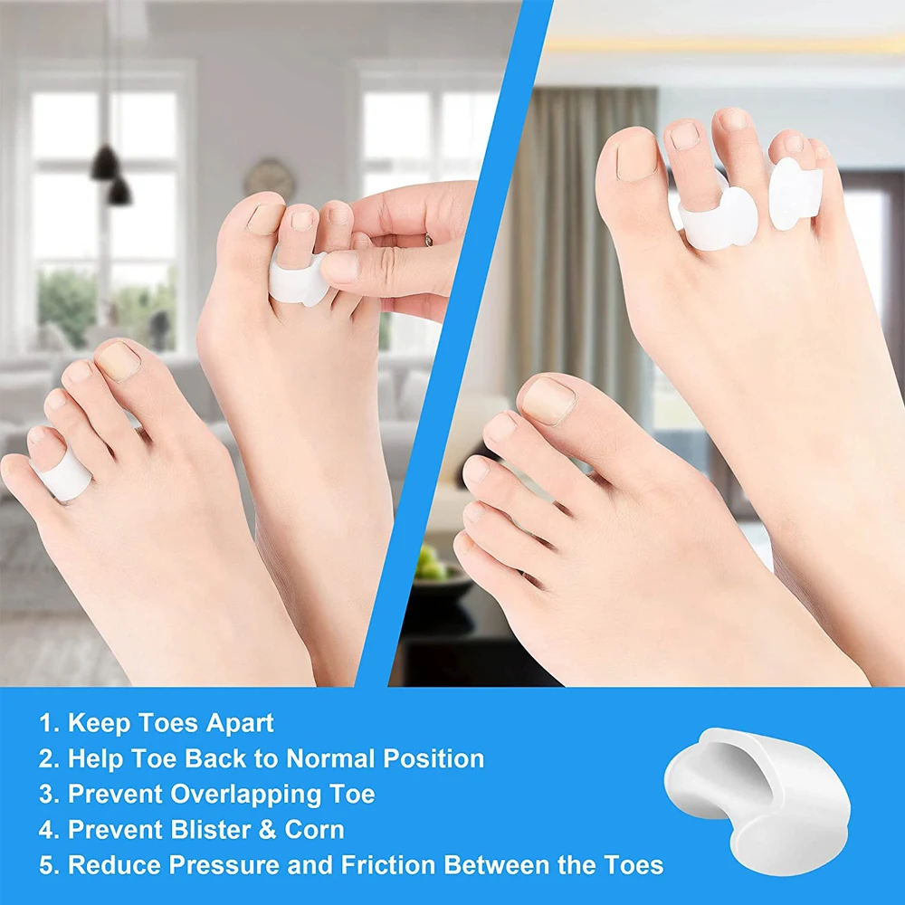 Toe Separators Finger Feet Protector 2pcs Gel Toe Separator Pinky Toe Spacers Little Toe Cushions for Preventing Rubbing Tool