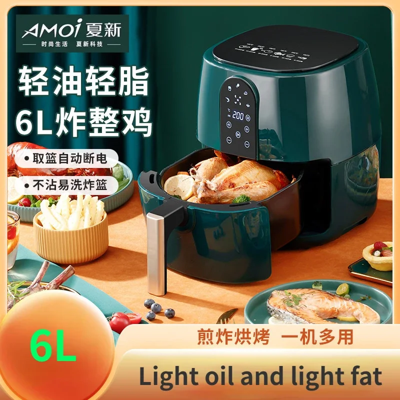 

4.5L 6L Electric Air Fryers 220V Large Capacity Smart Automatic Household 360°Baking LED Touchscreen Deep Fryer without Oil