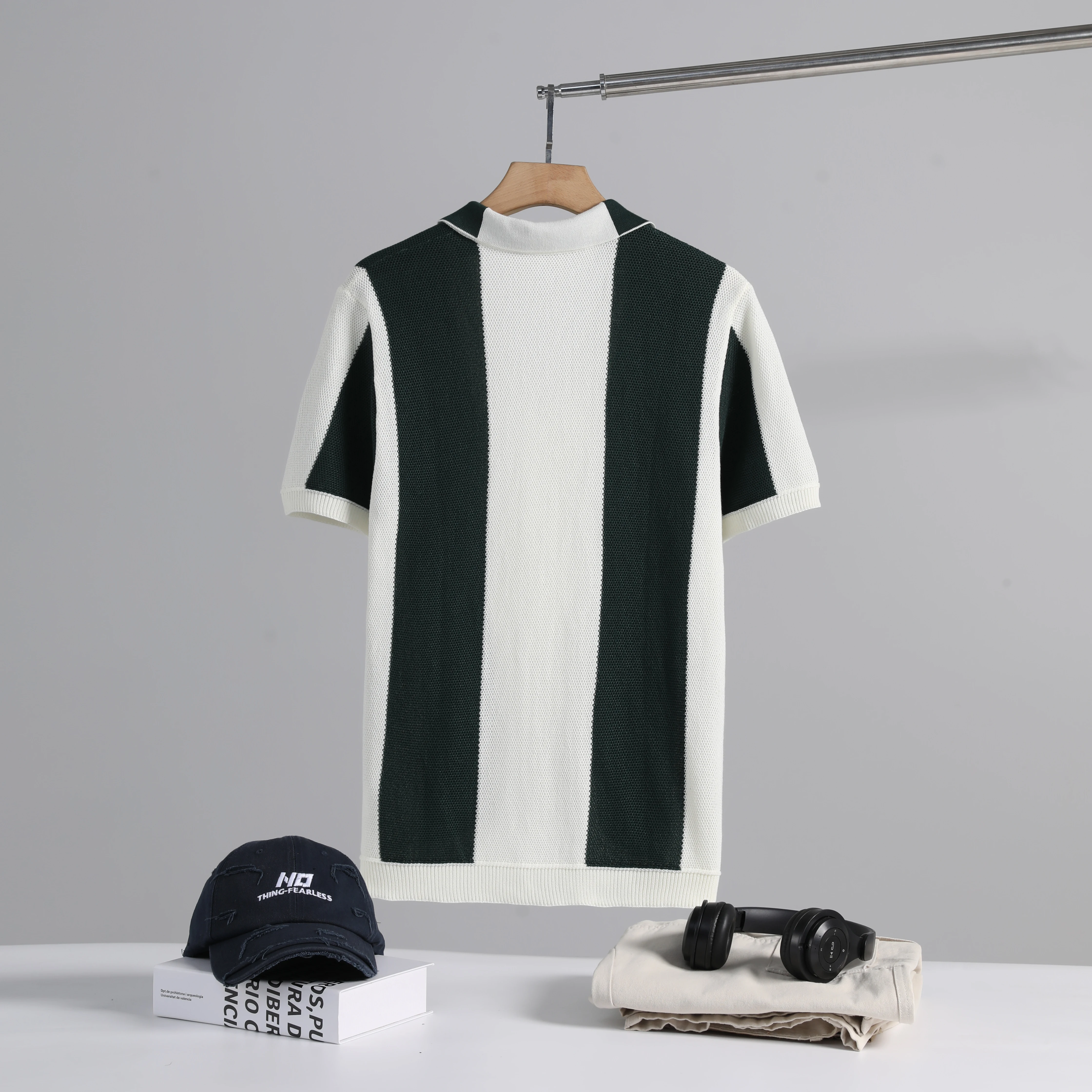 Men's Short Sleeve Summer Shirts Retro Knit Lapel Business Soft Light Casual Breathable Polo Knitwear Tops US Size 13 S460dc7bd88c5458fb31ac8cf50b7be222