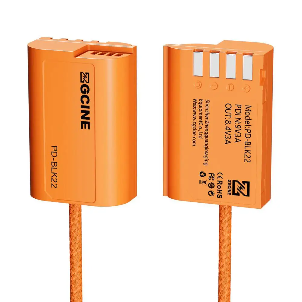 ZGCINE PD-BLK22 USB-C PD to BLK22 Dummy Battery Cable Power Cable for Panasonic