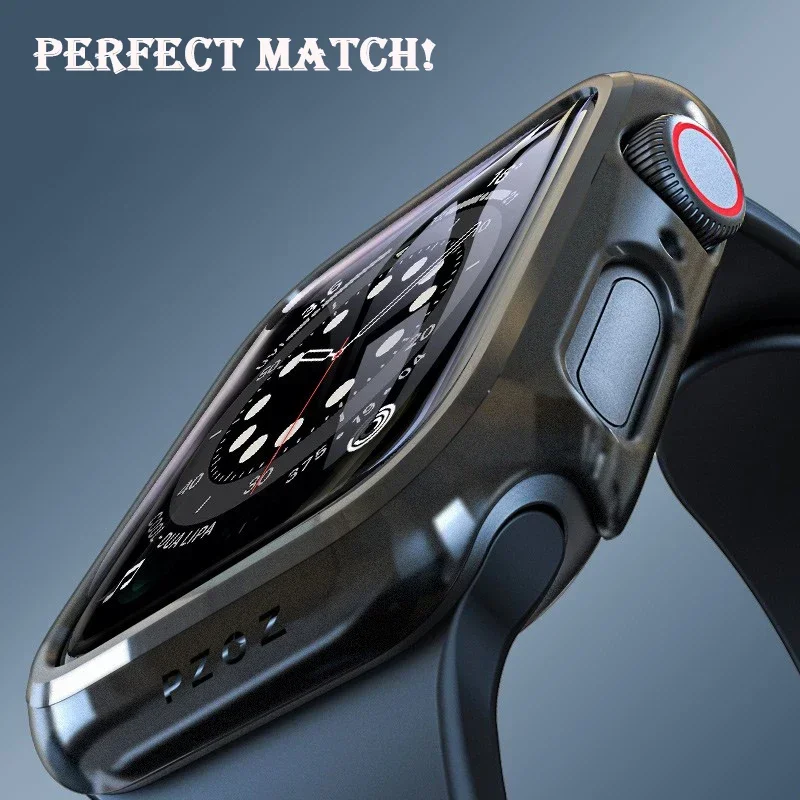 Gehärtetes Glas + Abdeckung für Apple Watch 9 8 41 mm 45 mm 42 mm 38 mm PC-Stoßstange Displayschutzfolie Hülle iWatch Serie 7 6 5 4 SE 44 mm 40 mm – Detail 2