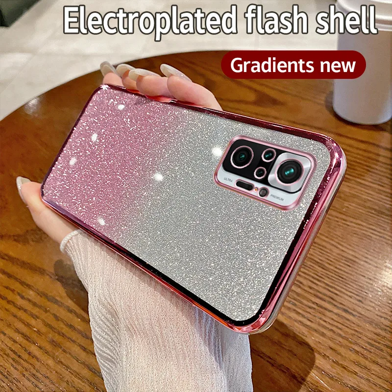 Luxury Electroplated Glitter Soft Bumper Clear Back Phone Case