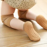 Baby Knee Pads Socks Set Solid Color Anti Slip Socks Kneecap Kid Crawling Safety Floor Socks Knee Protector for Girls Boy 3