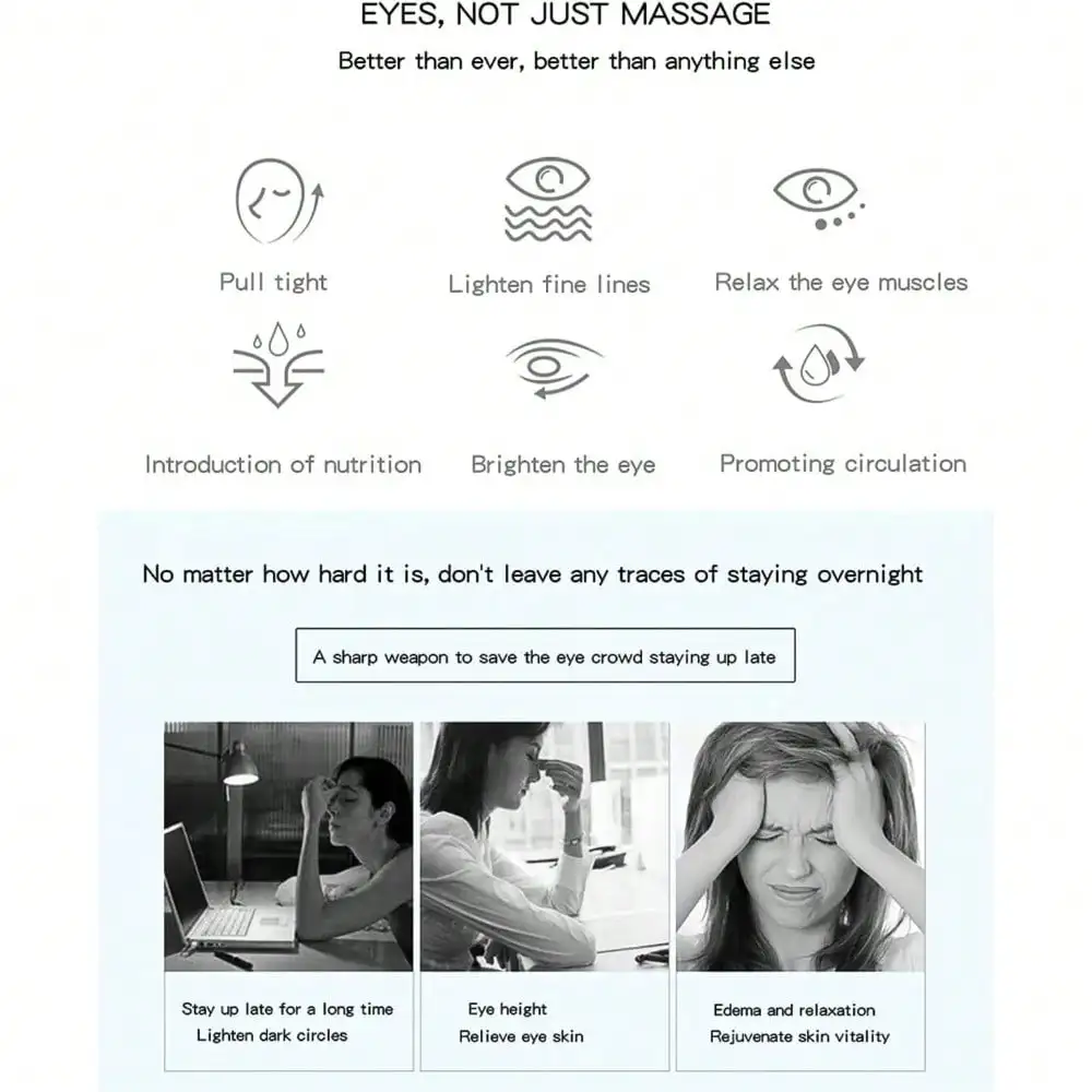 3D EMS Eye Beauty Instrument Micro-Current Pulse Eye Relax Reduce Wrinkles And Dark Circle Remove Bags Massager Beauty Tool