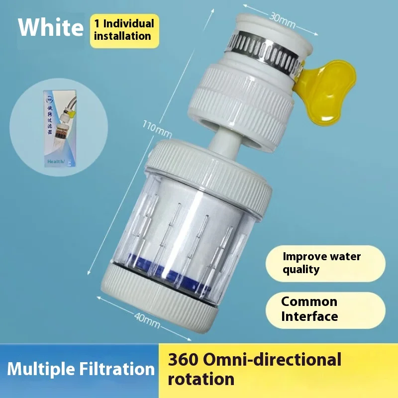 360 ° Rotation Household Tap Water Rotatable and Retractable Universal Water Filter Purifier Splash-proof Artifac Home Kitchen