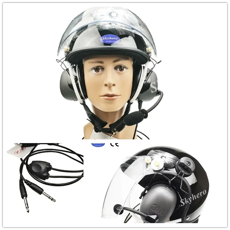 

EN966 Certified Aviation Communication Helmet, White Flight Helmet for Gliding, Ultralight and PPG
