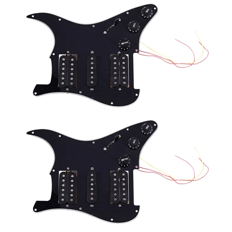 

2X Loaded Prewired Electric Guitar Pickguard 11 Hole Hsh Pickups Pre Wired Single-Coil Humbucker Magnet Pickups