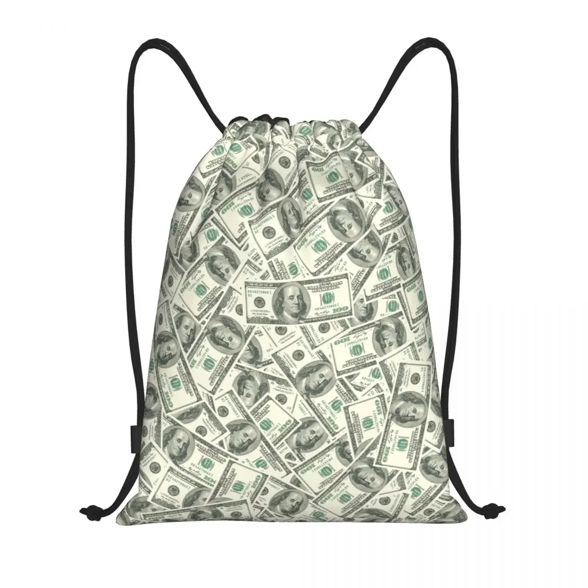 

Рюкзак на шнурке для мужчин и женщин, складной спортивный ранец с узором для банкнот в американском стиле, для спортзала