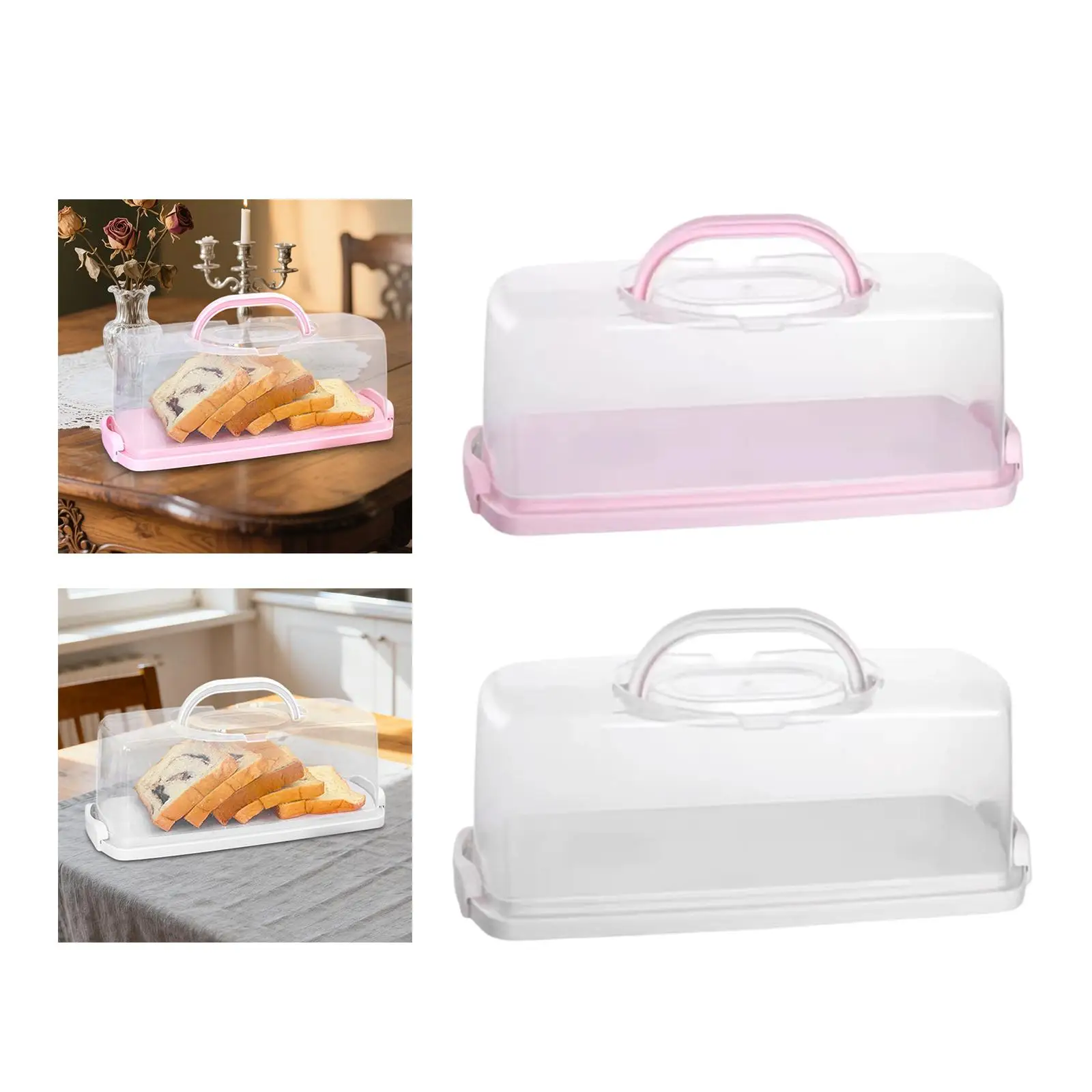 Rectangular Bread Box Food Storing Multifunction with Transparent Lid with Handle Bread Keeper for Graduation DIY Baking