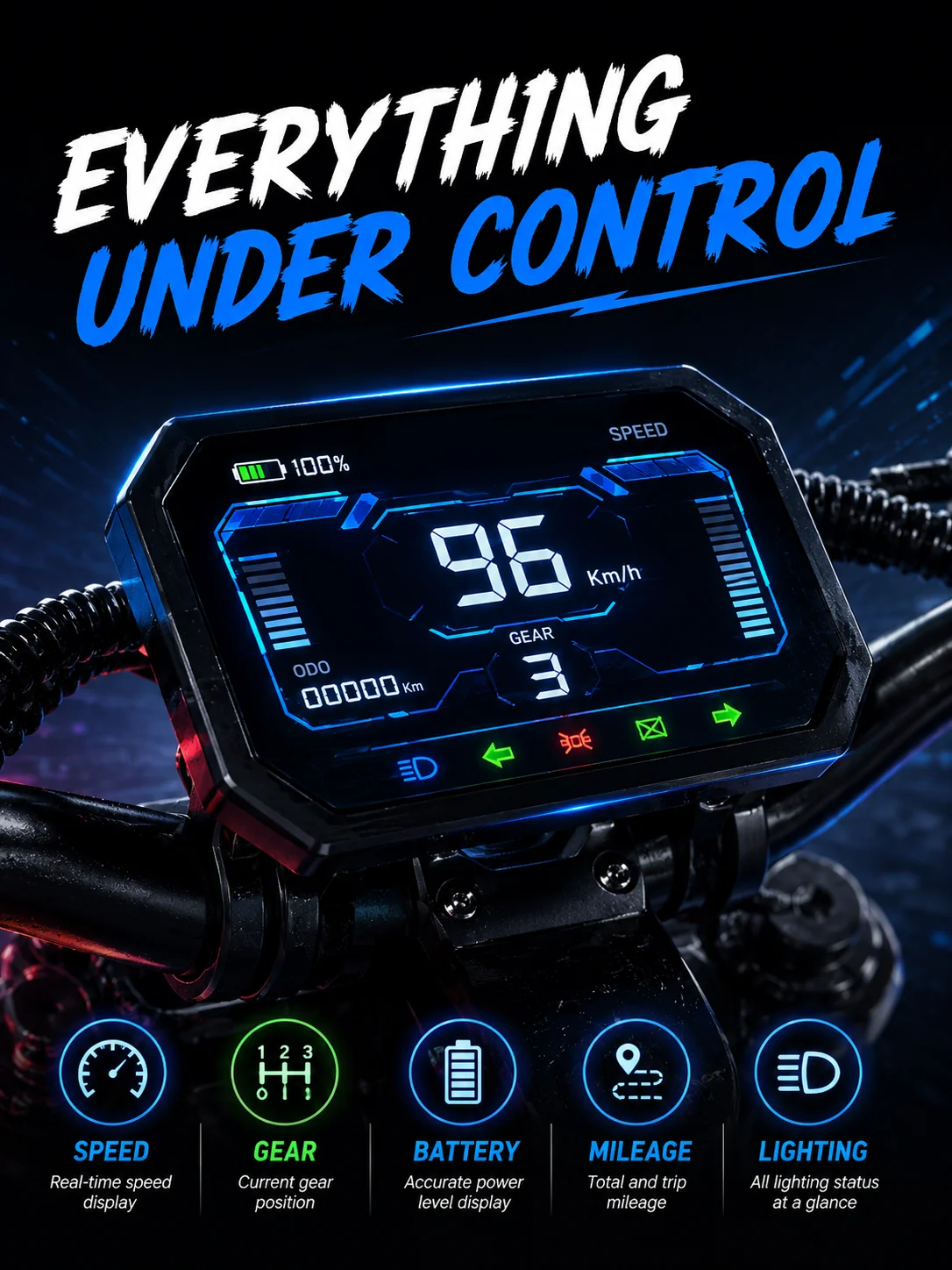 MAX 13-Inch Off-Road Electric Scooter – Dual 5000W Motors, 72V 50Ah Battery, High-Performance Adult E-Scooter for Extreme Riding 7