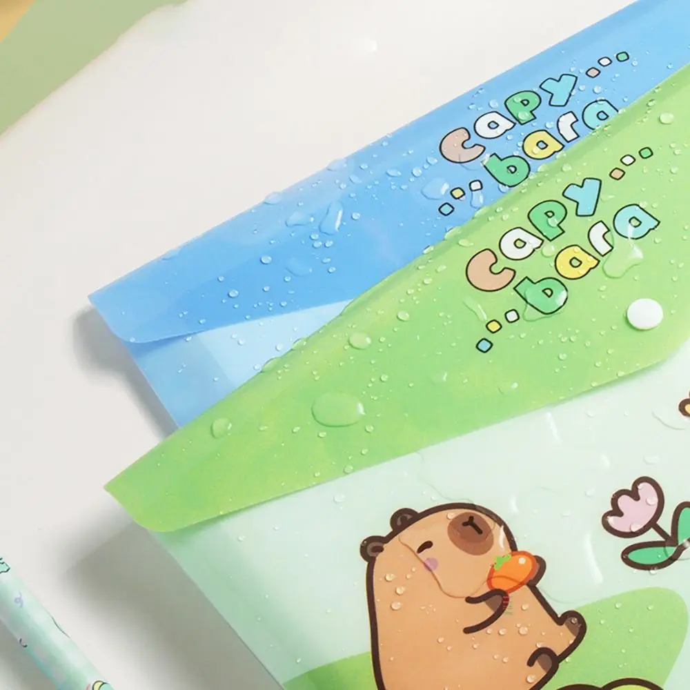 대용량 A4 파일 폴더 시험지 보관 방수 문서 가방, PP 스냅 패스너 봉투 폴더, 세트당 5 개