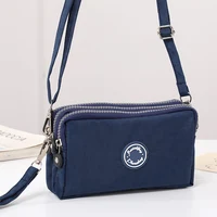 Fashion pure color three zipper large capacity women's shoulder bag portable popular zipper coin purse mobile phone wallet - Image 2