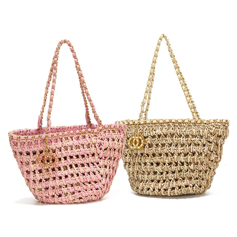 2024 New Portable Top-Hand Bags Classic Style Beach Bag Ladies Straw Shoulder Bag Female Trend Versatile Women's Handbags