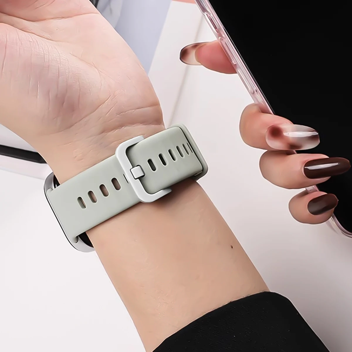 Protective Soft Case with Silicone Sports Strap for Smartwatch Fitness Bands