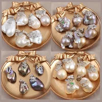 1PC Natural Pearl Pendant Irregular Natural Baroque Pearl Pendant Charm for Making DIY Jewelry Necklace Accessories 30x20mm 1