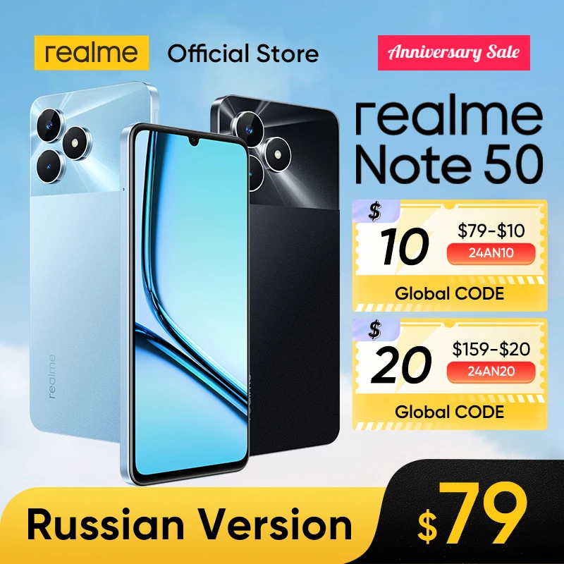  [New Arrivals] realme Note 50 6.74''90Hz Display 5000mAh Battery 13MP AI Camera Powerful Octa-core Processor 3-Card Slot 128GB 