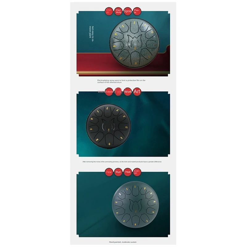6-Inch 11-Tone Rain Drum Outdoor Garden Rain Drum Waterproof Music Forget Friends Adult Handheld