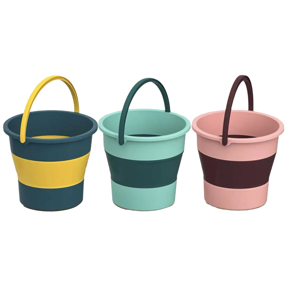 Folding Bucket Silicone Bucket for Fishing Promotion Car Wash Outdoor Square Bathroom Kitchen Camp
