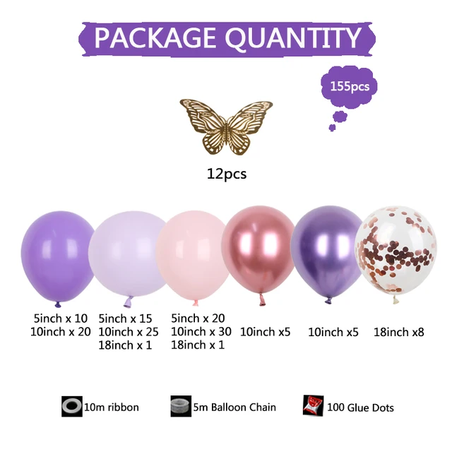 보라색 화환 세트로 마법 같은 행사 장식