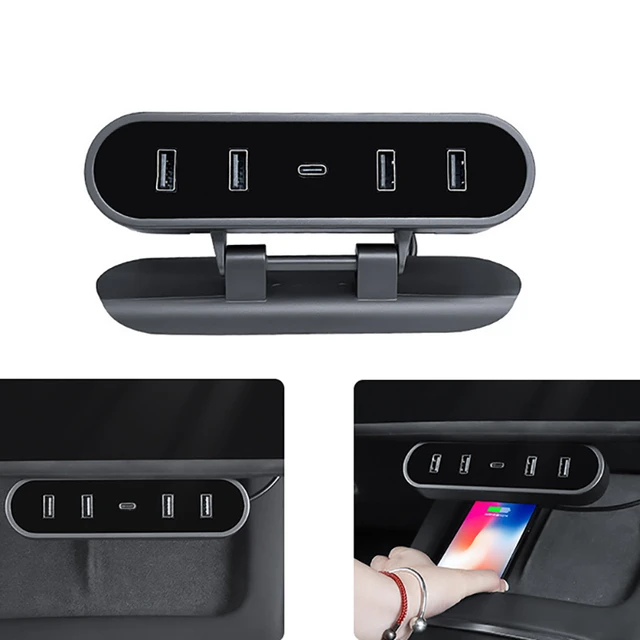 Suitable For Tesla Model Y/3 Docking Station Screen Foldable Dock USB Fast  Charging Car Interior Accessories - AliExpress