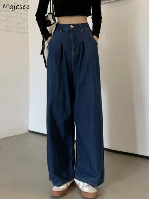Spring Black Baggy Straight Jeans Women Oversize Oversize XHigh